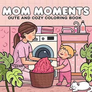 MOM MOMENTS : 휴식을 위한 귀엽고 아늑한 일상 활동이 담긴 성인용 컬러링북(아늑한 공간 컬러링)