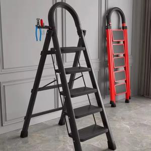 가정용 접이식 사다리 두꺼운 헤링본 사다리 모바일 계단 텔레스코픽 단계 사다리 다기능 접이식 사다리