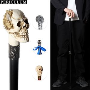 4가지 스타일 해골 머리 시리즈 금속 및 나무 지팡이 남성용 금속 및 레진 스팀펑크 기어 지팡이 여성용 패션 지팡이