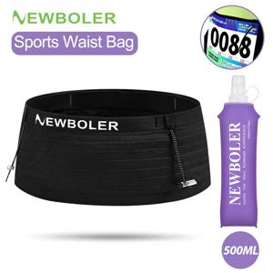 NEWBOLER 탄성 스포츠 허리 가방 팩 트라이 애슬론 마라톤 사이클링 등산 가방을위한 경량 러닝 레이스 번호 벨트