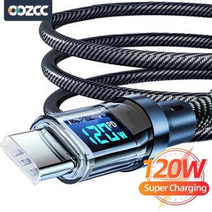 OOZCC 120W 타입 C to 타입 C 케이블 폰 초고속 충전 케이블 LED 디스플레이 USB to 타입-C 데이터 코드 샤오미 삼성용