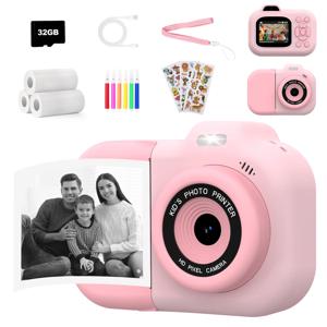 48MP 디지털 카메라 프린트 기능 포함 1080P HD 즉석 카메라 크리스마스 선물 생일 장난감 소년 소녀용 3-12세