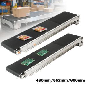 24V 미니 스테인리스 스틸 PU 벨트 컨베이어 기계 460-552mm 자판기 트랙 화물 레인 채널 DIY 컨베이어 조립 라인