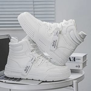 가을 겨울 하이탑 남성 신발, 트렌디한 보드화, 십대들을 위한 다용도 스포츠 및 레저화
