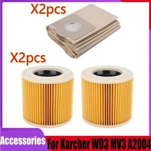 Karcher WD3 프리미엄 WD3200 WD 3300 MV3 A2004 A2054 진공 청소기 예비 부품 액세서리 교체 먼지 봉투 Hepa 필터