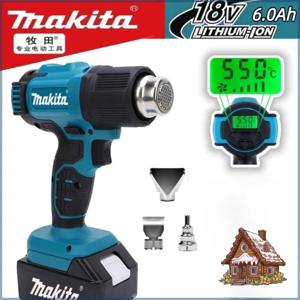 마키타 550 ° C 온도 조절 열풍기 무선 핸드헬드 열풍기 LED 디스플레이 납땜 열풍기