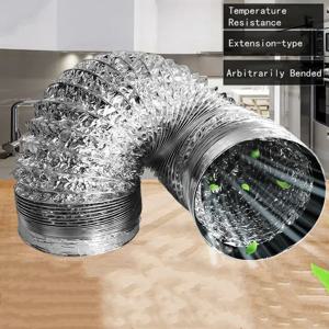 80-200mm 인공 호흡기 파이프 알루미늄 공기 환기 호스 욕실 용 유연한 배기 덕트 주방 시스템 벤트 튜브 액세서리