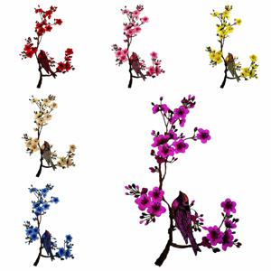 춤 조류 매화 수용성 자수 칼라 꽃 수용성 꽃 천 스티커 재봉 액세서리 치사