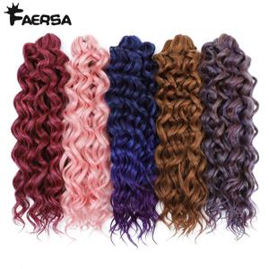 깊은 물결 모양의 트위스트 크로 셰 뜨개질 머리 아프로 컬 물결 크로 셰 뜨개질 머리띠 여성을위한 합성 곱슬 머리 확장 18 24 인치