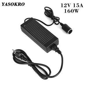 차량용 전원 어댑터, AC DC 컨버터, 110V, 240V, 12V, 15A, 160W 전원 공급 어댑터, 담배 라이터 소켓, AC/DC 변압기