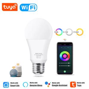 15W WiFi 스마트 Led 전구 E27 LED RGBCW 스마트 전구 Google 홈 Tuya 스마트 라이프 App Alexa RGB 램프 110-220V를 통한 음성 제어