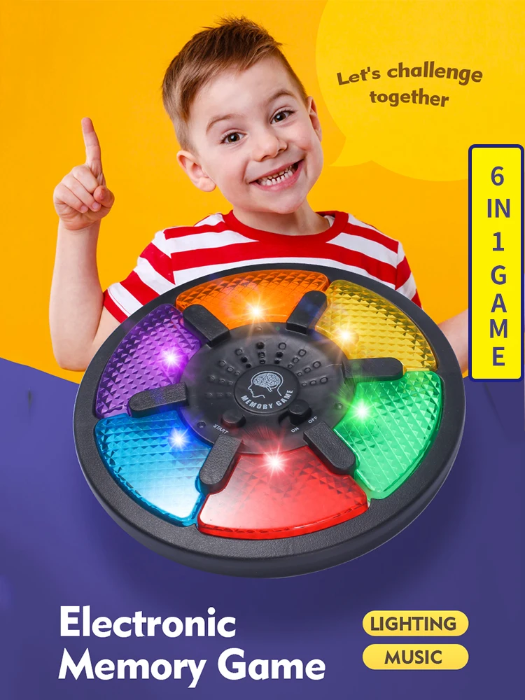퍼즐 및 기억력 훈련 기계 - 부모 자녀 대화형 사고 개발 두뇌 장난감 - 창의적인 플래시 사운드 - 미니 일렉트