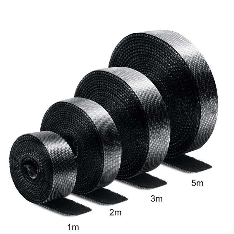 2/3/5M 케이블 정리기 재사용 가능한 고정 테이프 케이블 타이 다목적 코드 정리기 컴퓨터 및 TV 데이터 와이어 관리 타이