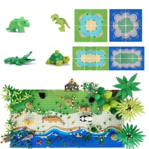 동물원 동물 시리즈 세트 큰 크기 빌딩 블록 액세서리 조립 귀여운 새 짐승 코끼리 호랑이 벽돌 교육 완구 어린이