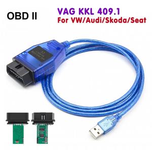 VAG KKL 409.1 CH340T OBD 2 OBD2 자동차 진단 vag com 인터페이스 케이블 409 1 VW/Audi/Skoda/Seat 자동 스캐너 도구