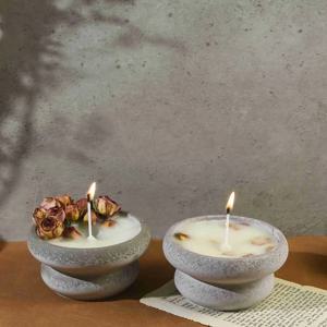 더블 링 캔들 컵 실리콘 몰드 DIY 스토리지 항아리 캔들 홀더 장식 수지 금형 홈 장식 공예품