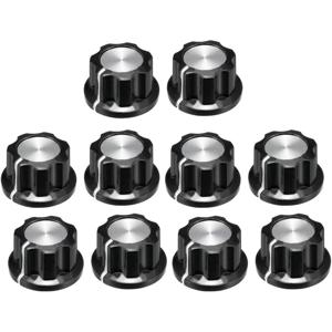 DAIERBUMP 10PCS 19.5x11.5mm 실버 톤 상단 전위차계 볼륨 조절 6.35mm 샤프트 기타 볼륨 손잡이 용 로터리 노브