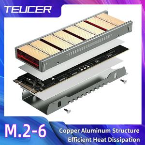 Teucer M.2 NVME SSD 고성능 히트 싱크, 알루미늄 프레임이있는 구리 지느러미 열 패드가있는 수동 방열판