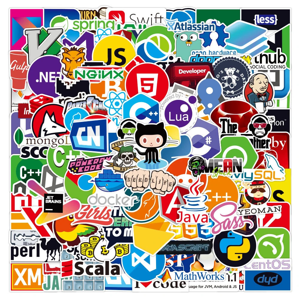 10/30/50/100PCS 재미 있은 괴짜 자바 프로그래밍 스티커 클래식 장난감 스케이트 보드 오토바이 노트북 수하물 농담 방수 스티커