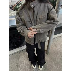 남성용 하이 엔드 워싱 데님 재킷, 미국 Y2K 레트로 야구 유니폼 상의, 트렌디한 한국 스트리트 스타일 재킷