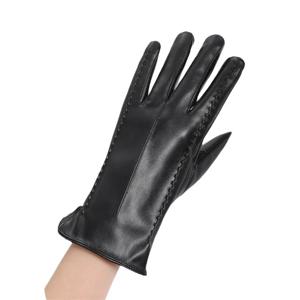 여성용 가죽 장갑 따뜻한 가을 겨울 만리장성 꽃 한국 스타일 손 모양 개선 플러스 벨벳 두꺼운 라이딩