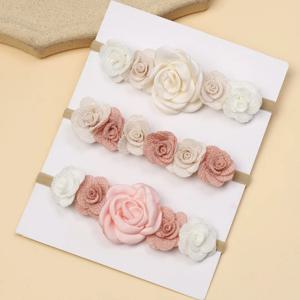 3 개/대 아기 소녀 머리띠 신생아 탄성 꽃 유아 헤어 밴드 어린이 모자를 쓰고 있죠 나일론 부드러운 헤어 밴드 어린이 헤어 액세서리