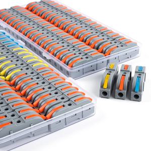 34개입 박스형 레버 퀵 홈 와이어 커넥터 터미널 전선 접속 가능 재사용 가능 전기 커넥터