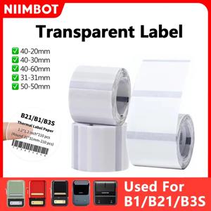 Niimbot B1 투명 스티커 라벨 프린터 B21/B3S/B203 Niimbot 용 원형/사각형 휴대용 미니 프린터 감열지 라벨