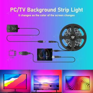 몰입형 LED 스트립 TV PC 배경 조명 RGBIC 드림 컬러 컴퓨터 화면 모니터 색상 동기화 스마트 제어 주변 램프