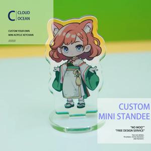 사용자 정의 그림 미니 Standee 만화 디자인 애니메이션 게임 매력 맞춤형 책상 장식 모델 키 체인 선물 투명 아크릴 스탠드