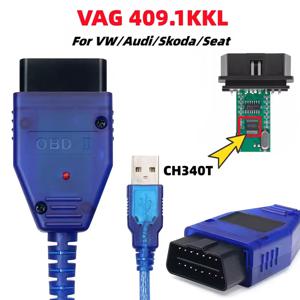 VAG KKL 409.1 FTDI/CH340T 칩 OBD2 자동차 진단 vag com USB 인터페이스 케이블 409 1 VW/Audi/Skoda/좌석 obd2 스캐너 용
