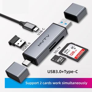 카드 판독기 USB3.0 및 USB C-SD MicroSD TF Thunderbolt 3 for PC 노트북 액세서리 스마트 메모리 카드 판독기 SD 카드 어댑터