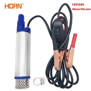 전기 자동차 펌프 38mm 휴대용 미니 펌핑 디젤 오일 물 전송 펌프 캠핑 낚시 잠수정 펌프 35L/min 12V 24V