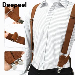 디피엘 3.5*125cm 성인 남성용 서스펜더 2 클립 탄성 스트랩 하네스 남성용 브레이스 조크스트랩 바지 셔츠 벨트용 서스펜더