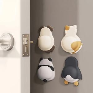 귀여운 애완 동물 문 배리어 충돌 방지 패드 부드러운 고무 스티커 유물 냉장고 후면 배리어 벽 스티커 버퍼 패드