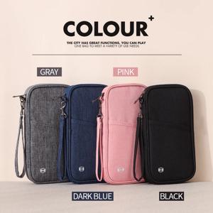 RFID 차단 여권 지갑 - 신용 카드 슬롯이 있는 가족 여행 문서 정리함, 여행용 보안 필수품 가방