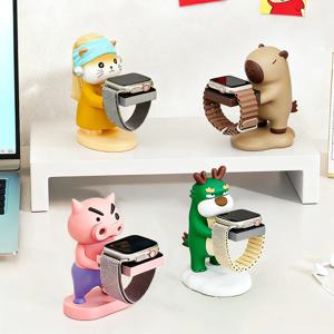 애플 워치용 창의적인 만화 시계 스탠드 귀여운 돼지 디자인 시계 브래킷 베이스 홀더 데스크탑 나이트스탠드 시계 디스플레이