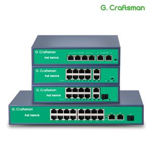 C POE 스위치 4 8 16 포트 지원 IEEE802.3af/at CCTV 5MP 8MP 4K 비디오 감시 무선 AP 100/1000bpsG.Craftsman