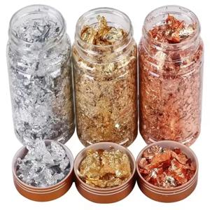 3g 금색 은색 호일 장식용 종이 레진 몰드 충전 레진 쥬얼리 제작용 메탈릭 호일 플레이크 네일 아트 페인팅 공예용