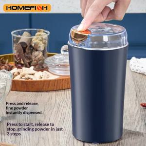 홈피쉬 2025 소형 전기 곡물 분쇄기 커피 견과류 콩 허브 스테인리스 스틸 주방 분쇄기