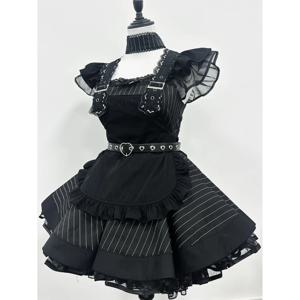 고딕 로리타 메이드 코스튬 드레스 다크 틴 퓨어 디자이어 소프트 걸 할로윈 코스프레 레트로 서브컬쳐 소녀 드레스 가을용