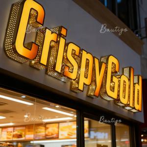 맞춤형 조명 간판 사업체 상점 식당 광고, LED 발광 야외 금속 간판 회사 벽, 측면 조명 글자 로고