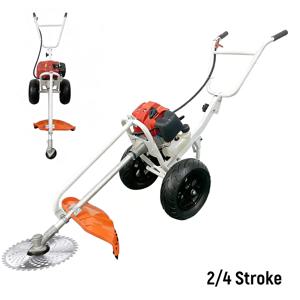 가스 구동식 바퀴형 잔디 트리머 2행정 엔진 휴대용 잡초 제거기 정원용 손으로 미는 휴대용 잔디깎이 가스 잡초 트리머