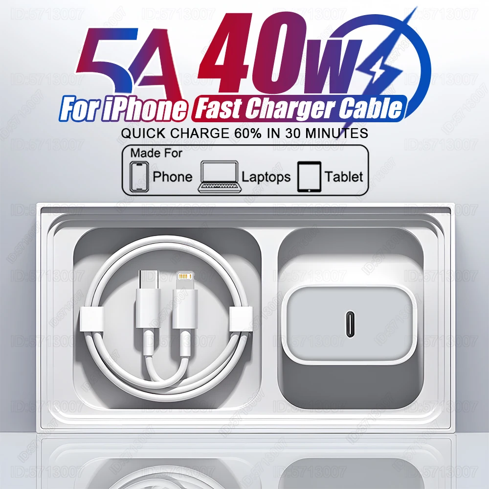 PD 40W iPhone 용 고속 충전기 15 11 12 13 14 16 Pro Max iPhone 용 고속 충전 케이블 16 15 14 Plus 충전기 전화 액세서리
