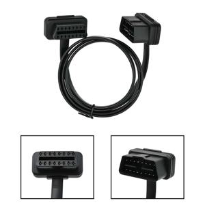 30/60/100CM 플랫 + 얇은 국수 16 핀 소켓 obd obdii 16pin 남성 여성 자동차 스캐너 obd2 연장 케이블 커넥터