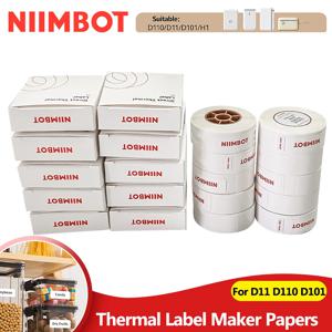 Niimbot 공식 열 라벨 스티커 용지 흰색 테이프 용지 방수 방유 라벨 12-15mm D11 D101 D110 인쇄용