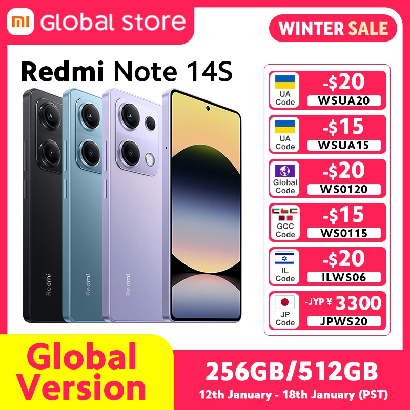 글로벌 버전 레드미 노트 14S 미디어텍 헬리오 G99 울트라 200MP 프로급 AI 카메라 시스템 6.67인치 AMOLED 120Hz 디스플레이 5000mAh