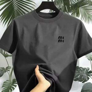 2026년 신상 트렌디 브랜드 티셔츠 남녀공용 알파벳 프린트 코튼 티셔츠 럭셔리 스트리트웨어 커플용 통기성 탑