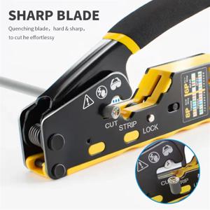 AOKIN RJ45 네트워크 크림퍼 - 3-in-1 크림프/컷/스트립 랜 CAT8/7/6A/6/5E (STP/UTP) 및 RJ11/12 전화 모듈러 케이블