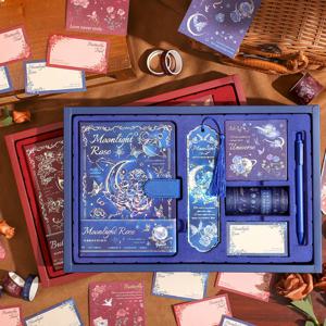 학교로 돌아가는 저널링 키트 빈티지 로즈 디자인 노트 필기 노트북 와시 테이프 학생 친구 문구류